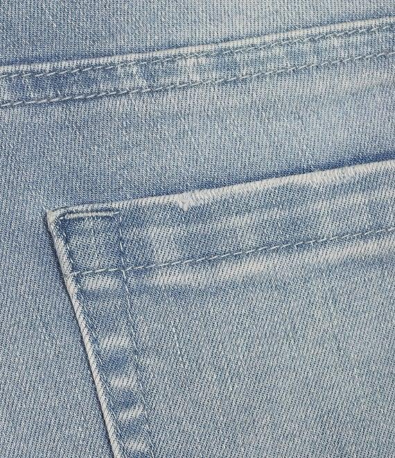 Reba Mid Rise 5 Pocket Frayed Hem Stretch Denim Cut Off Shorts Product Image