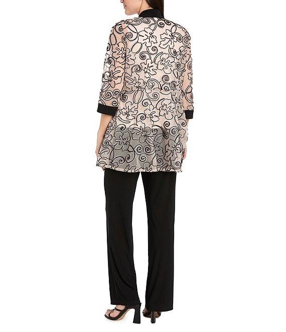 R & M Richards 2-Piece Ribbon Soutache Pant Set Product Image