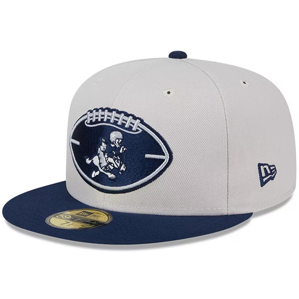 Men's New Era Stone/Navy Dallas Cowboys 2024 Sideline Historic 59FIFTY Fitted Hat,  Product Image