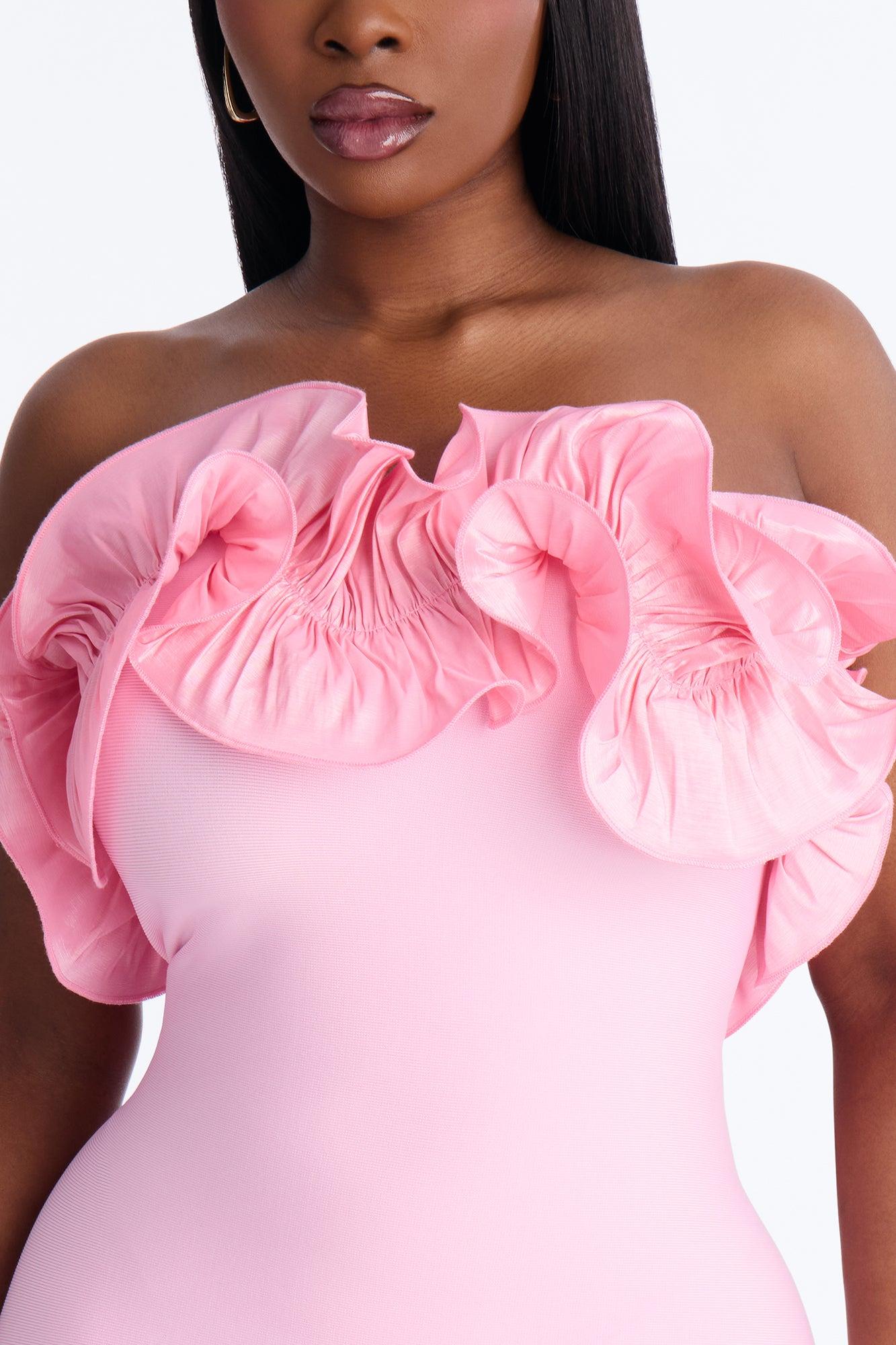 Myla Strapless Bandage Mini Dress - Pink Female Product Image