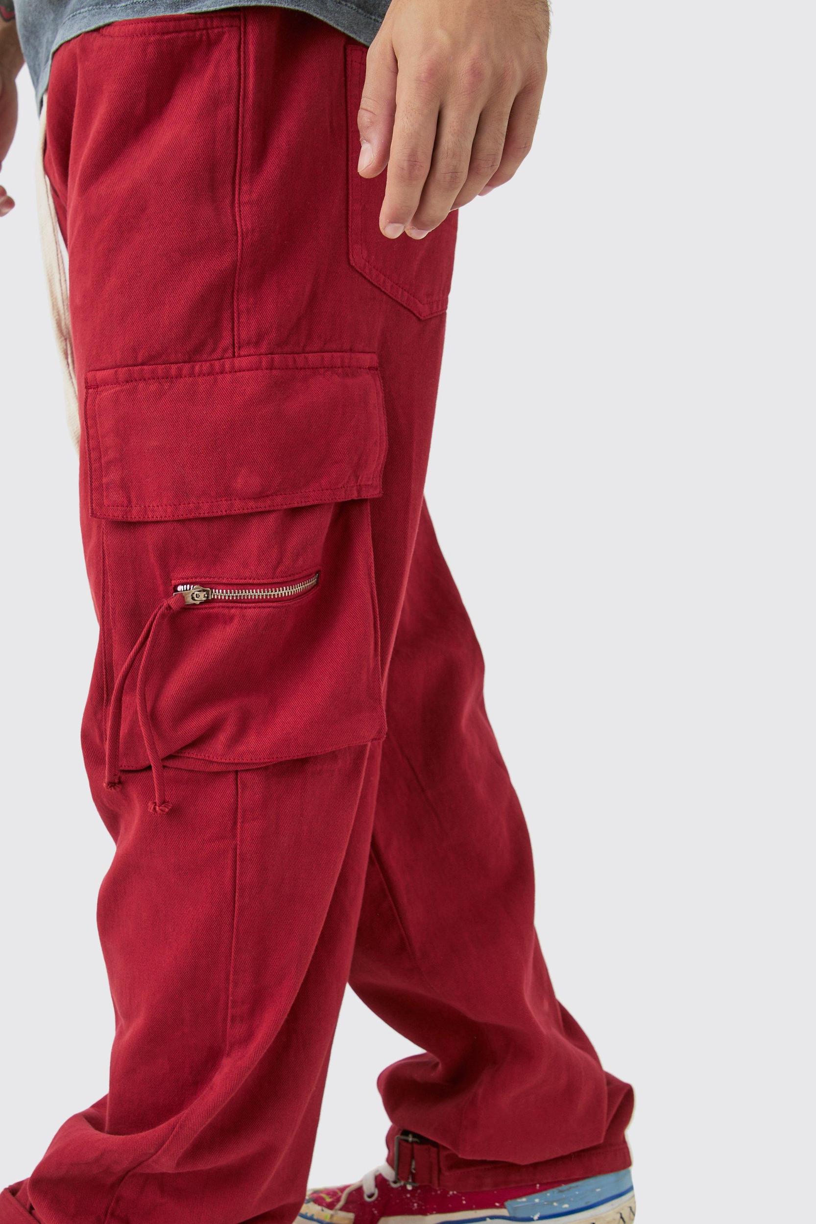 Baggy Fit Elasticated Waist Extended Drawcord Cargo Pants | boohooMAN USA Product Image