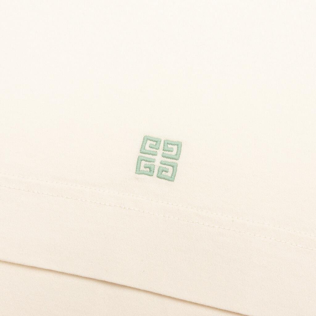 Floral Detail Cotton T-Shirt - Ivory Male Product Image