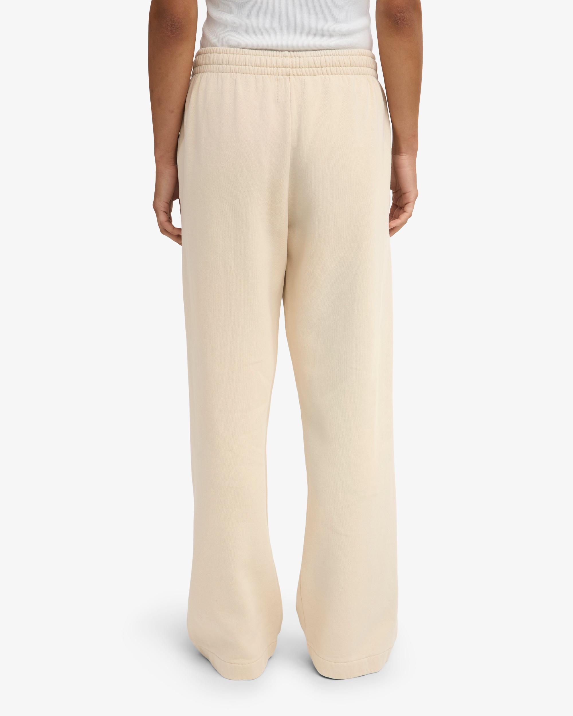 Organic Straight Leg Sweatpants - Ivory White Product Image
