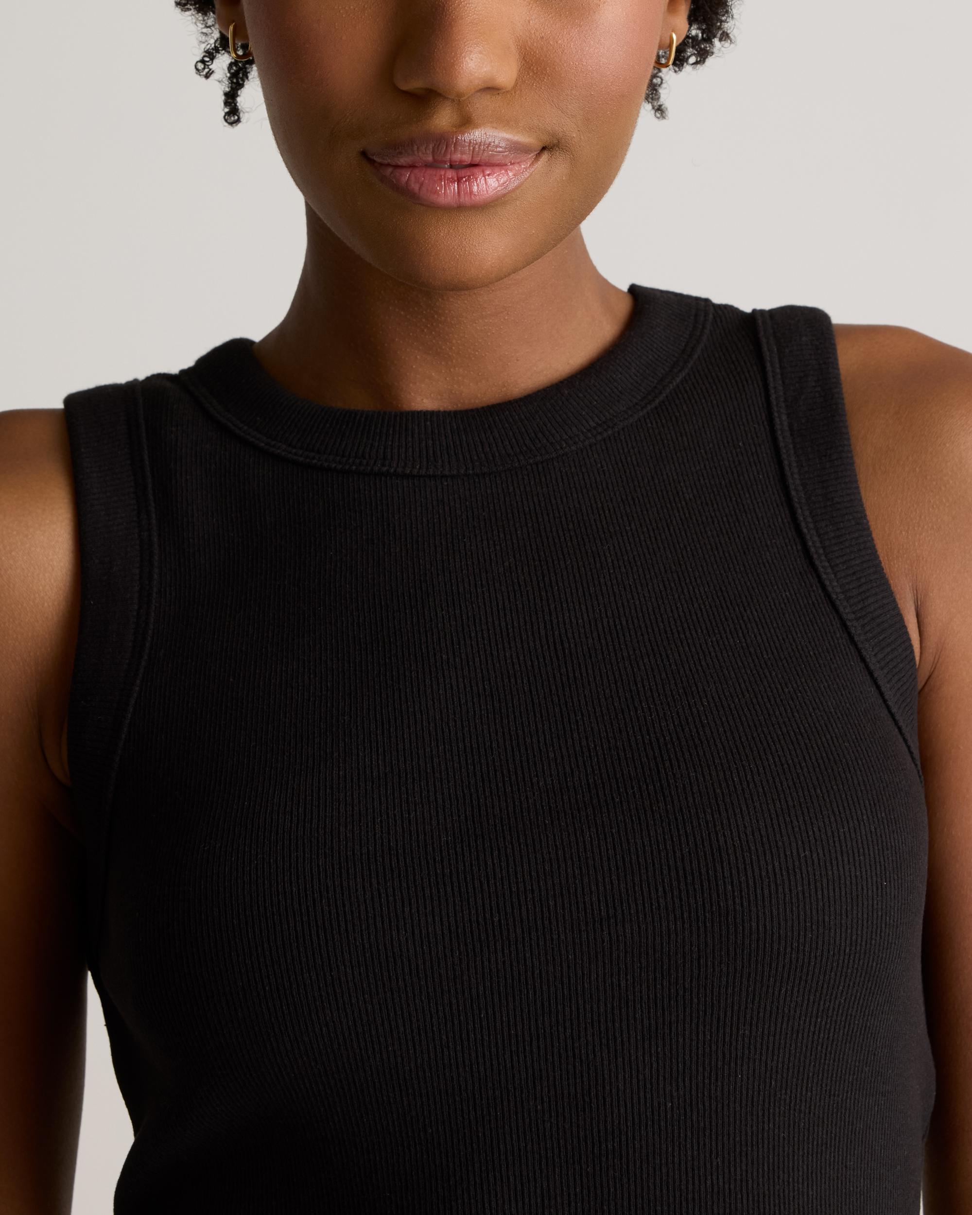 Quince | Women's Micro-Rib Cropped Cutaway Tank Top Organic Cotton Product Image