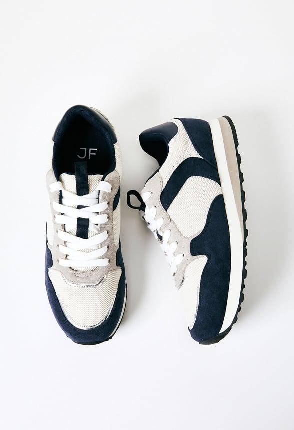 JustFab Margaux Platform Loafer Pump Womens Black/ White Size 8.5 Product Image