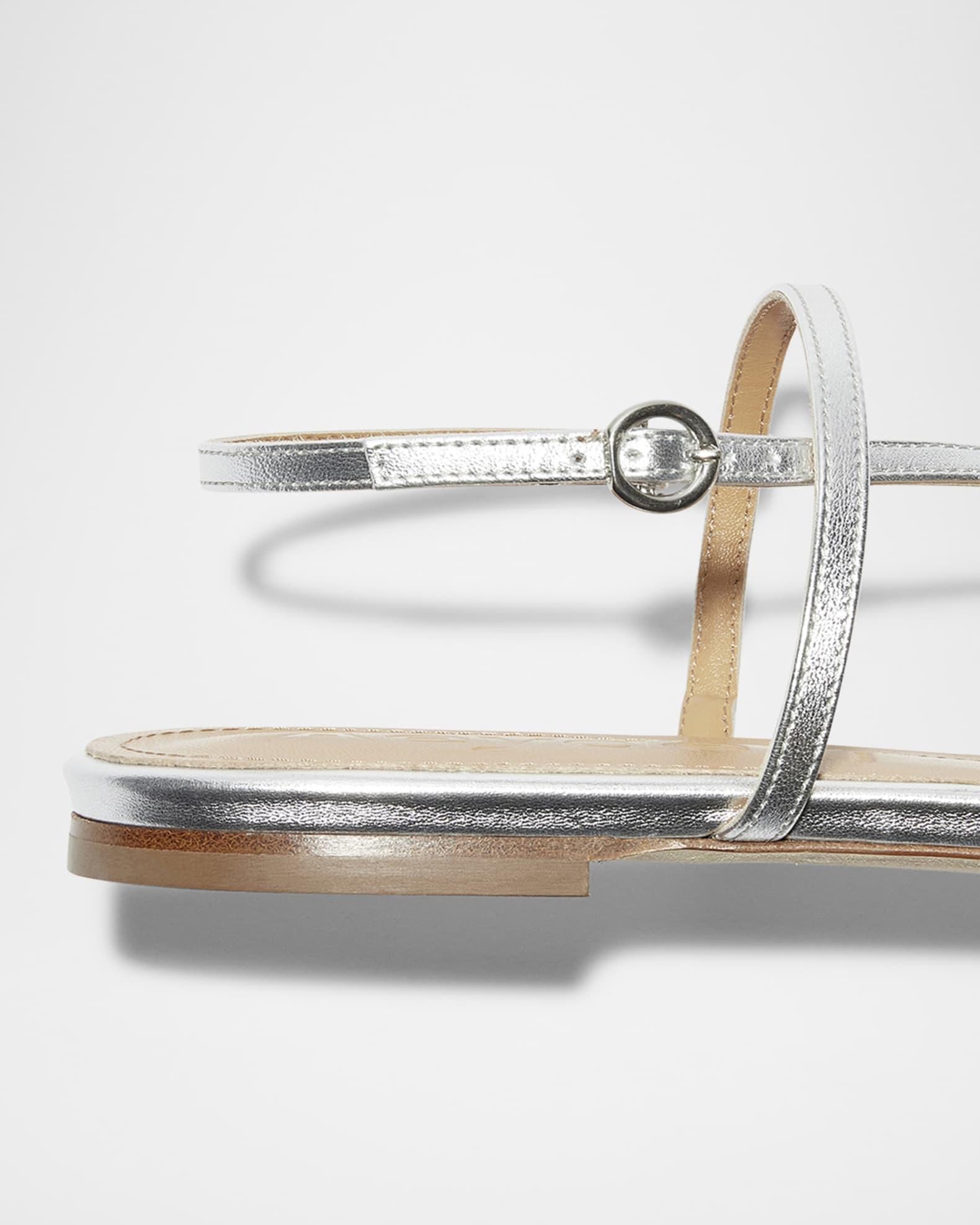 Ella Metallic Thong Slingback Sandals Product Image