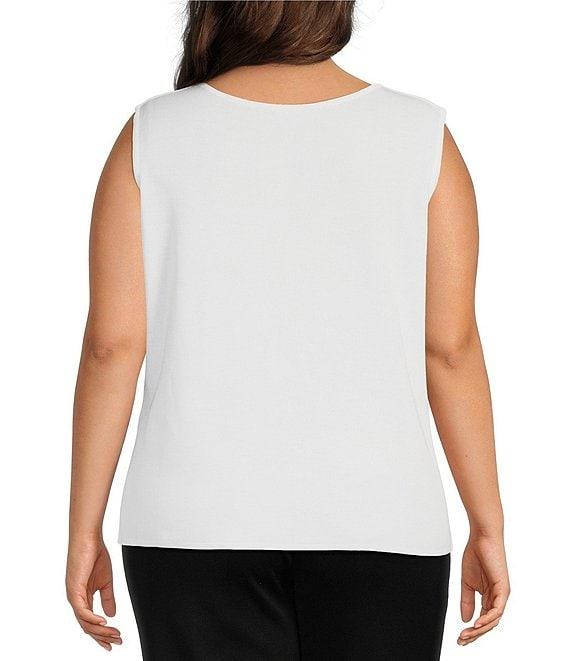 Ming Wang Plus Size Scoop Neck Sleeveless Tank Product Image