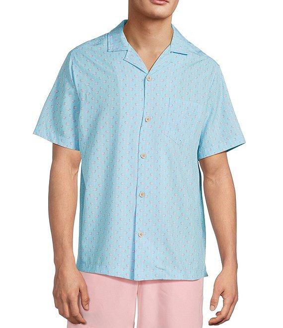Caribbean Mini Flamingo Teal Cabana Woven Top Product Image