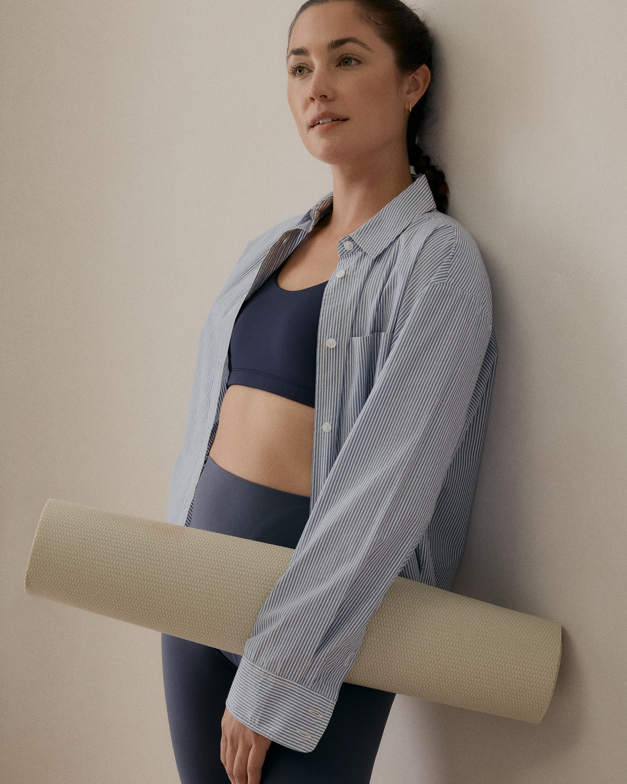 Quince | Women's Poplin Cropped Long Sleeve Shirt Organic Cotton Product Image