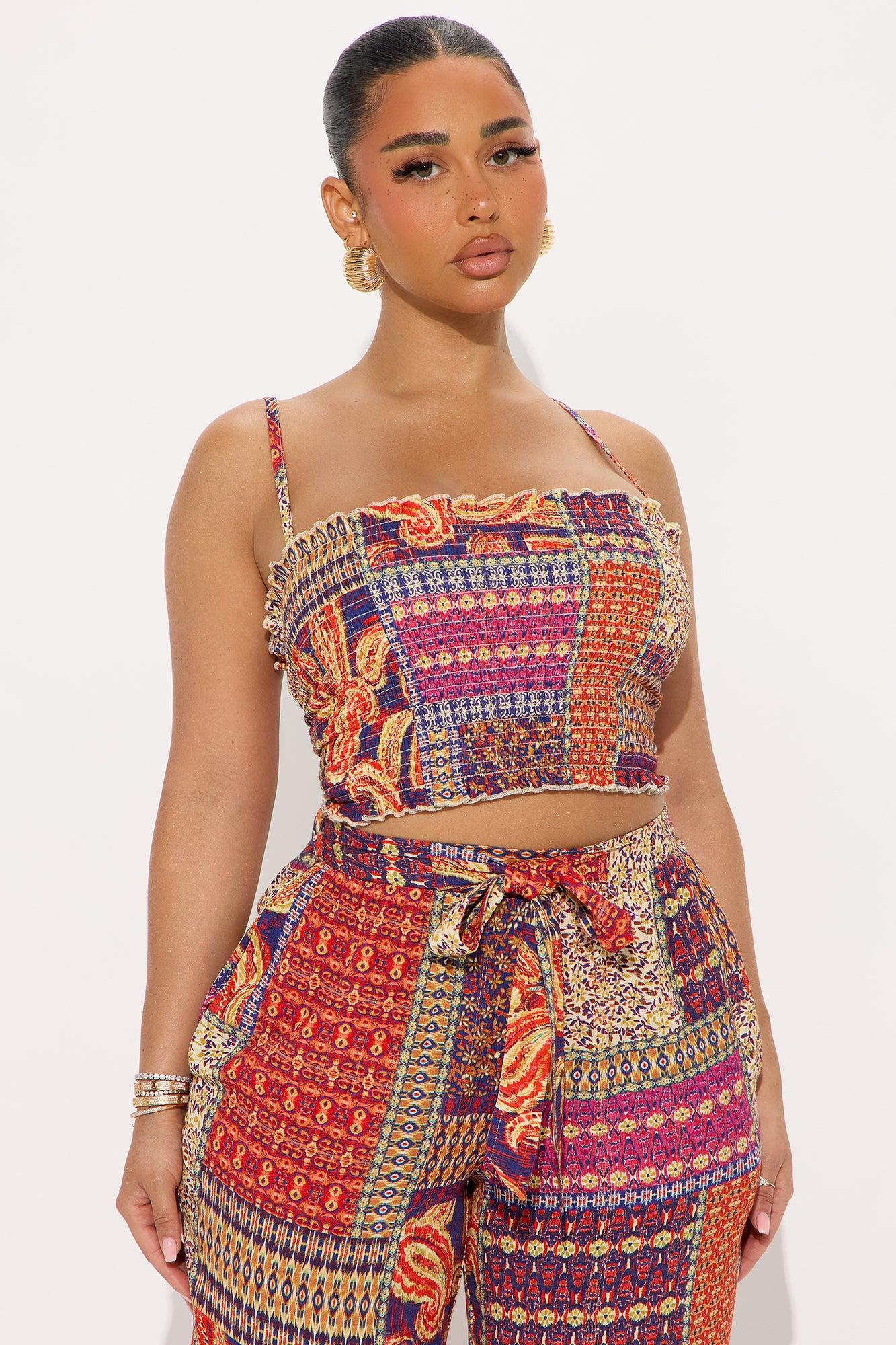 Alana Paisley Pant Set - Plum/Multi Product Image