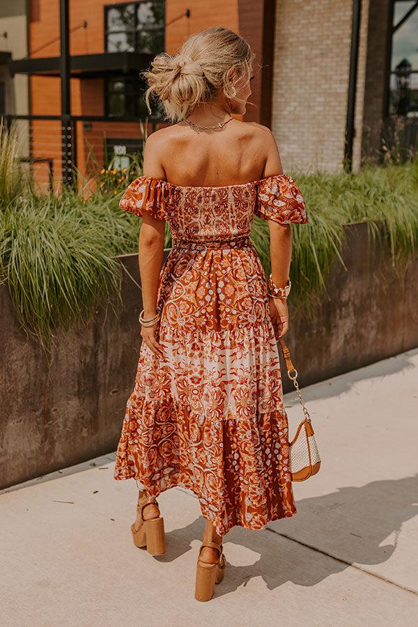 Chasing Sunsets Smocked Floral Midi Product Image