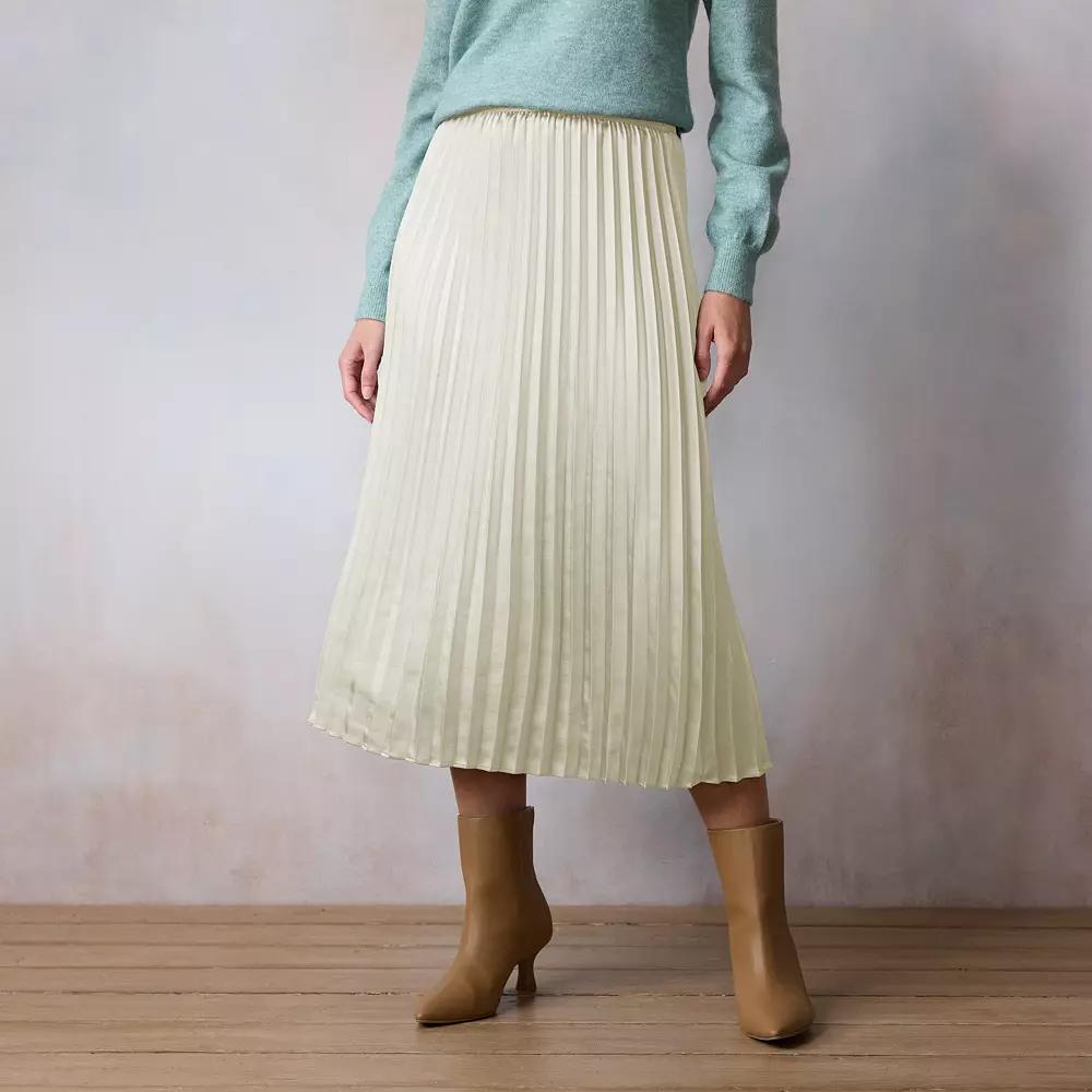 Women's LC Lauren Conrad Pleated Pull-On Midi Skirt, Adult Unisex,  Product Image