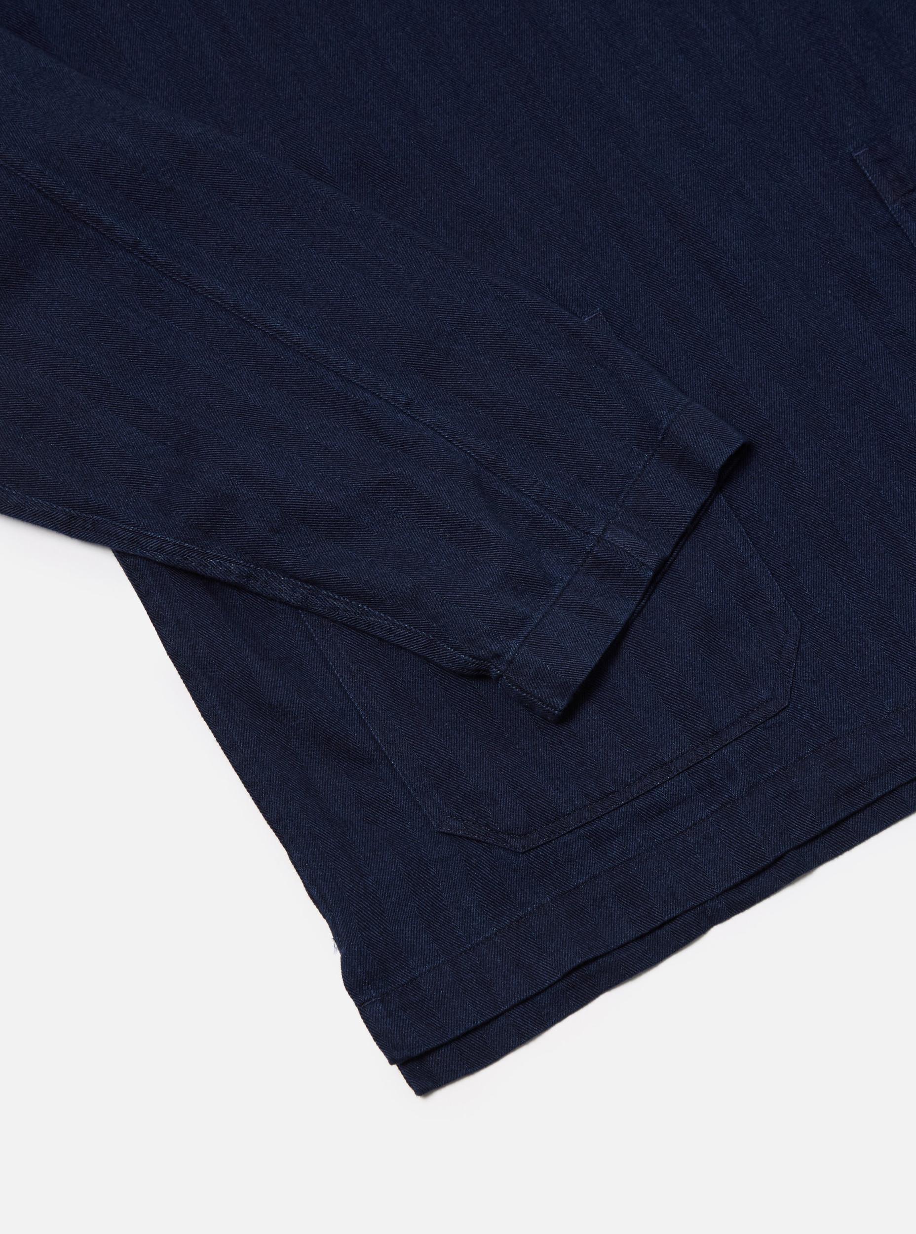 Universal Works Smock Overshirt in Indigo Herringbone Denim Product Image