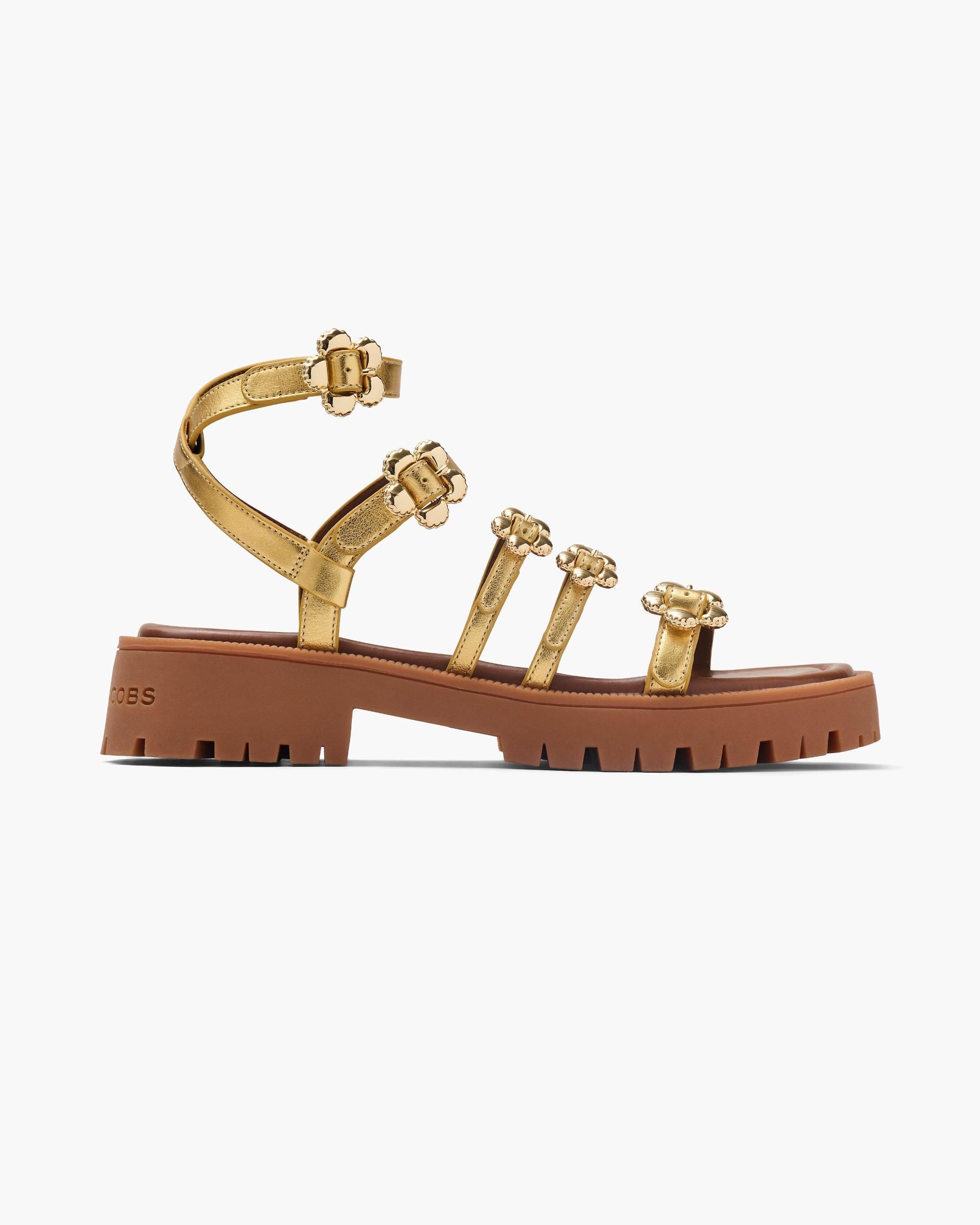 The Metallic Leather Daisy Gladiator Sandal Product Image