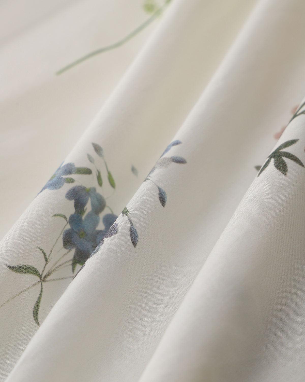 Beige Floral Elastic Waist Pocket Midi Skirt Product Image