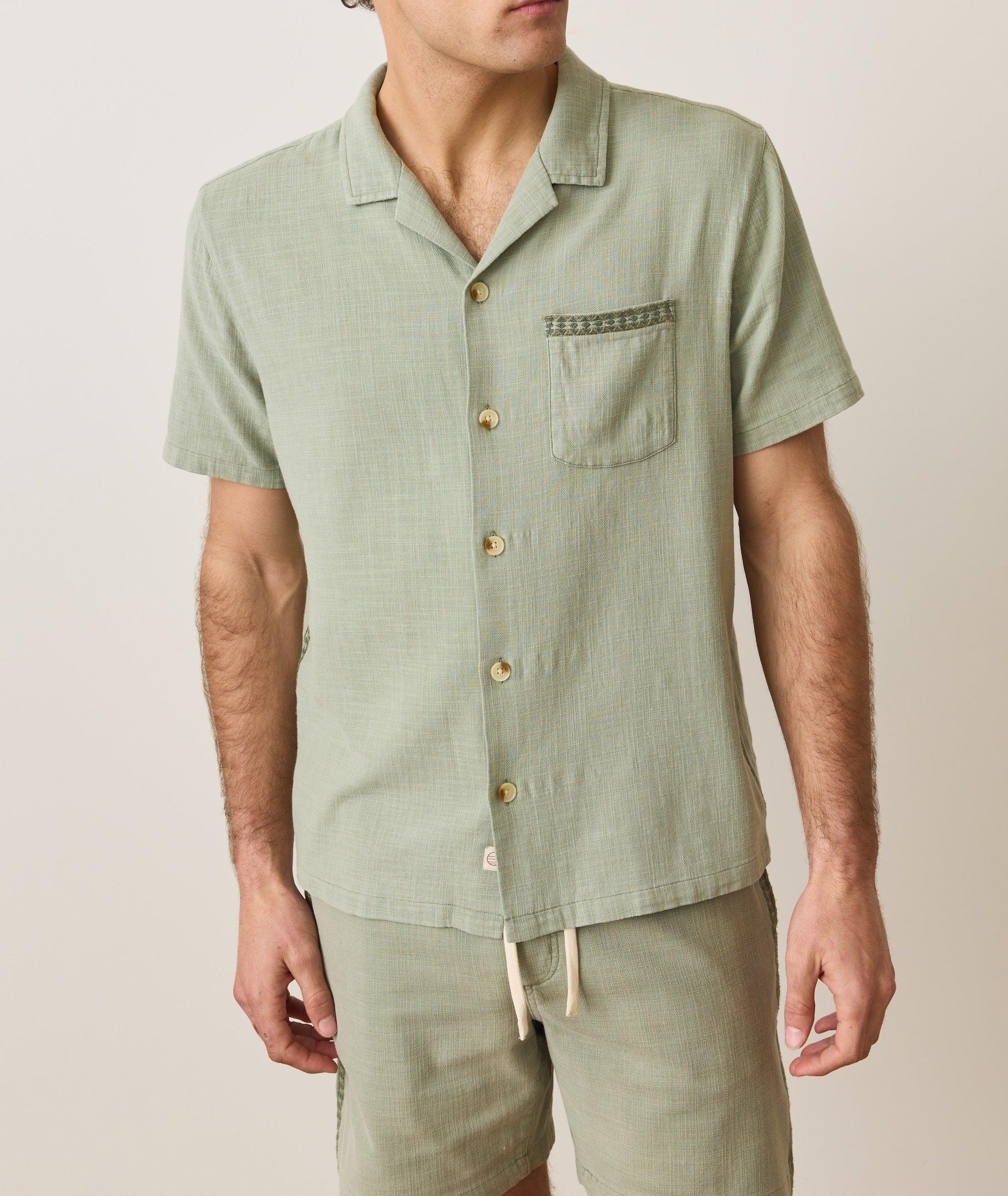 Stretch Selvage Embroidered Resort Shirt Product Image