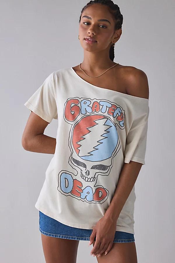 DAY Rock Band Graphic Off-The-Shoulder Oversized Tee Womens at Urban Outfitters Product Image