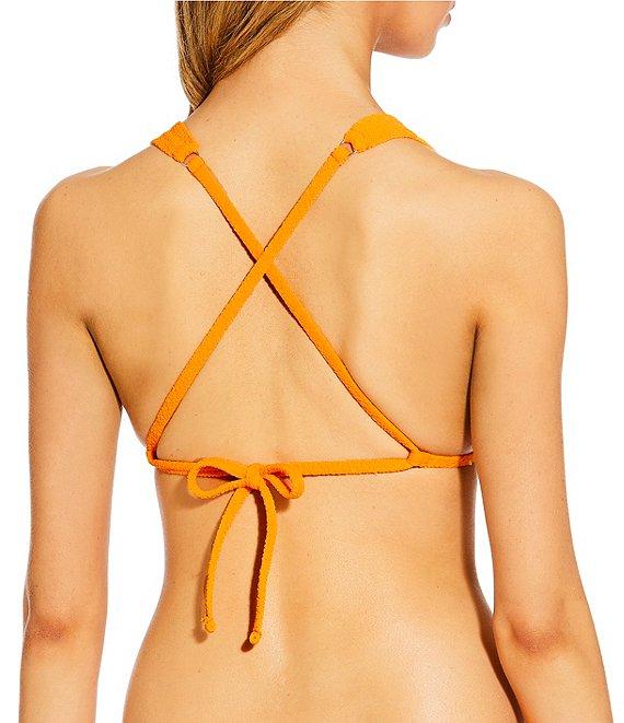 GB Solid Scrunchie Textured Tie Side Hipster Swim Bottom Product Image