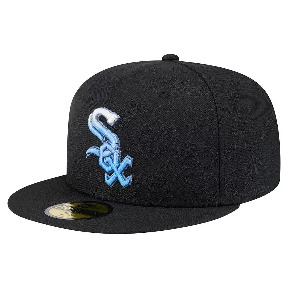 Men's New Era Black Chicago White Sox Tonal Koi 59FIFTY Fitted Hat, Size: 7 5/8 Product Image