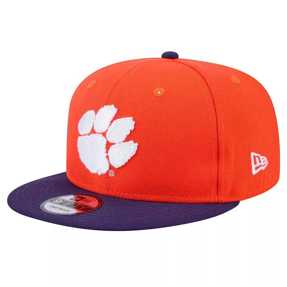 Men's New Era Orange Clemson Tigers Two-Tone 9FIFTY Snapback Hat Product Image