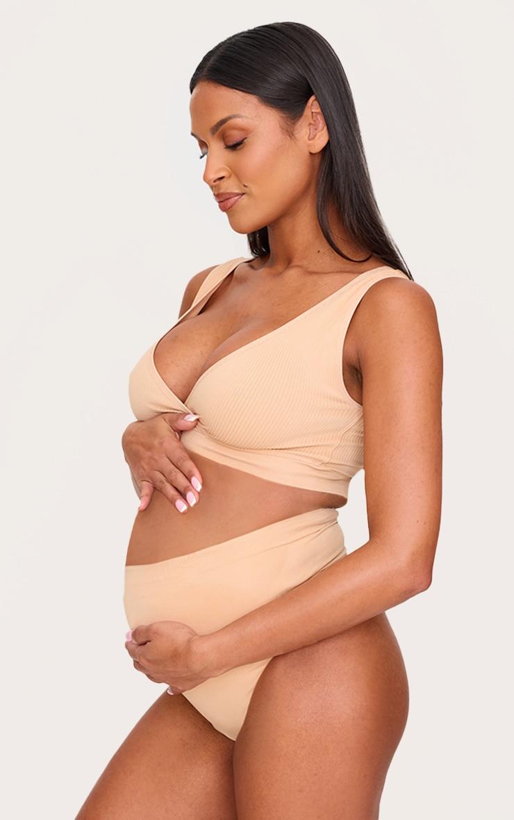 Maternity Nude Wrap Over Nursing Bra Product Image