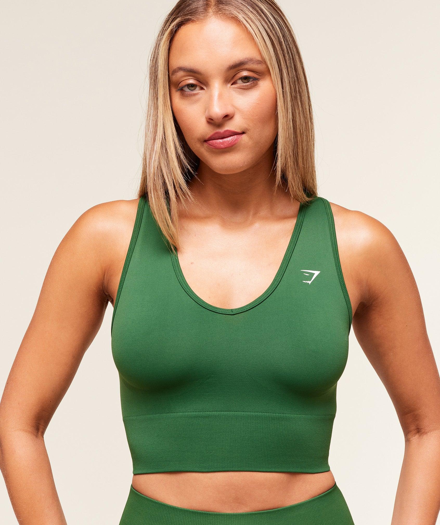 Gymshark Everyday Seamless Crop Tank - Athletic Green Female Product Image