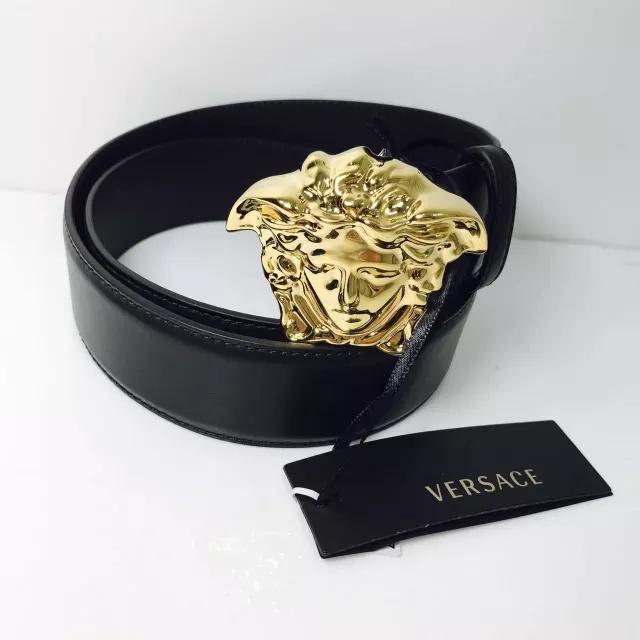 VERSACE La Medusa Leather Belt Man Belt Black Size 39.5 Calfskin Product Image