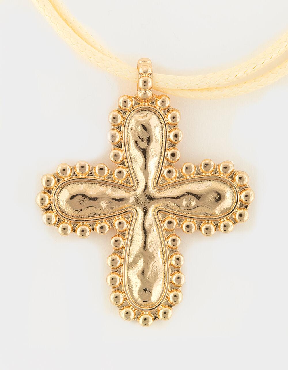 FULL TILT Cross Cord Necklace - IVORY Product Image