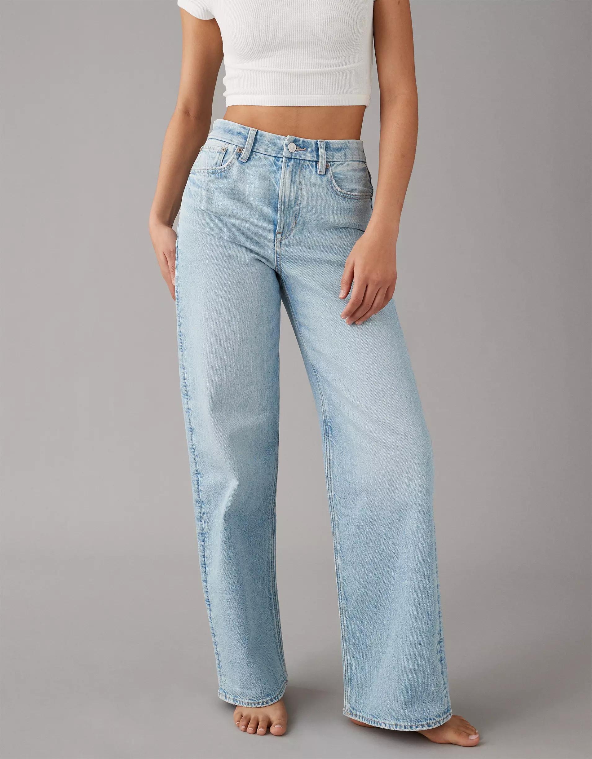 AE Strigid Curvy Super High-Waisted Baggy Straight Jean Product Image
