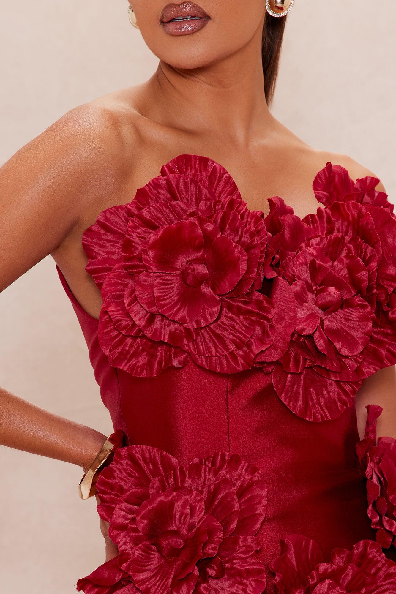 Dara Draped Taffeta Mini Dress - Red Female Product Image