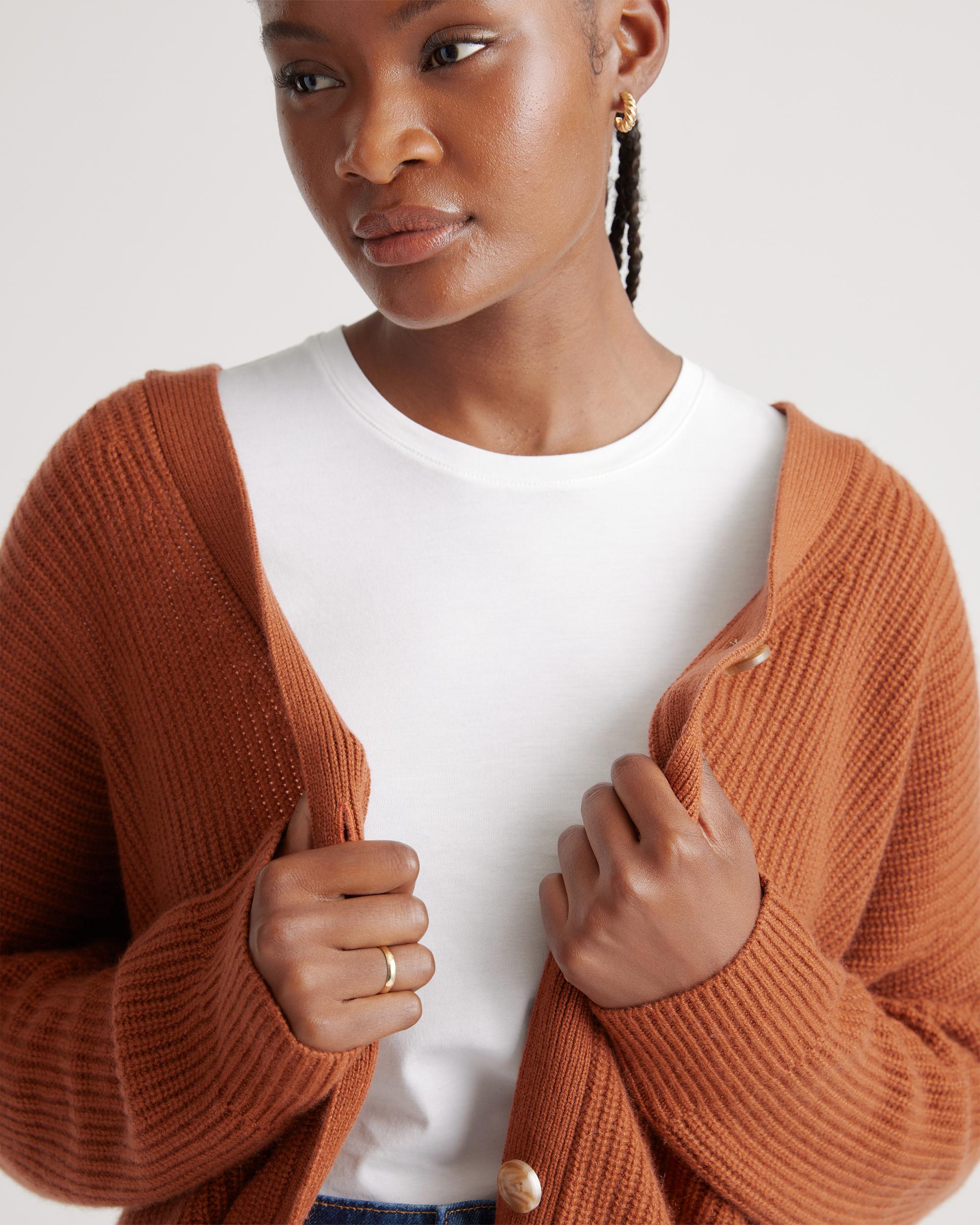 Quince | Women's Mongolian Spring Cashmere OverSized Boyfriend Cardigan Sweater Size XL Product Image