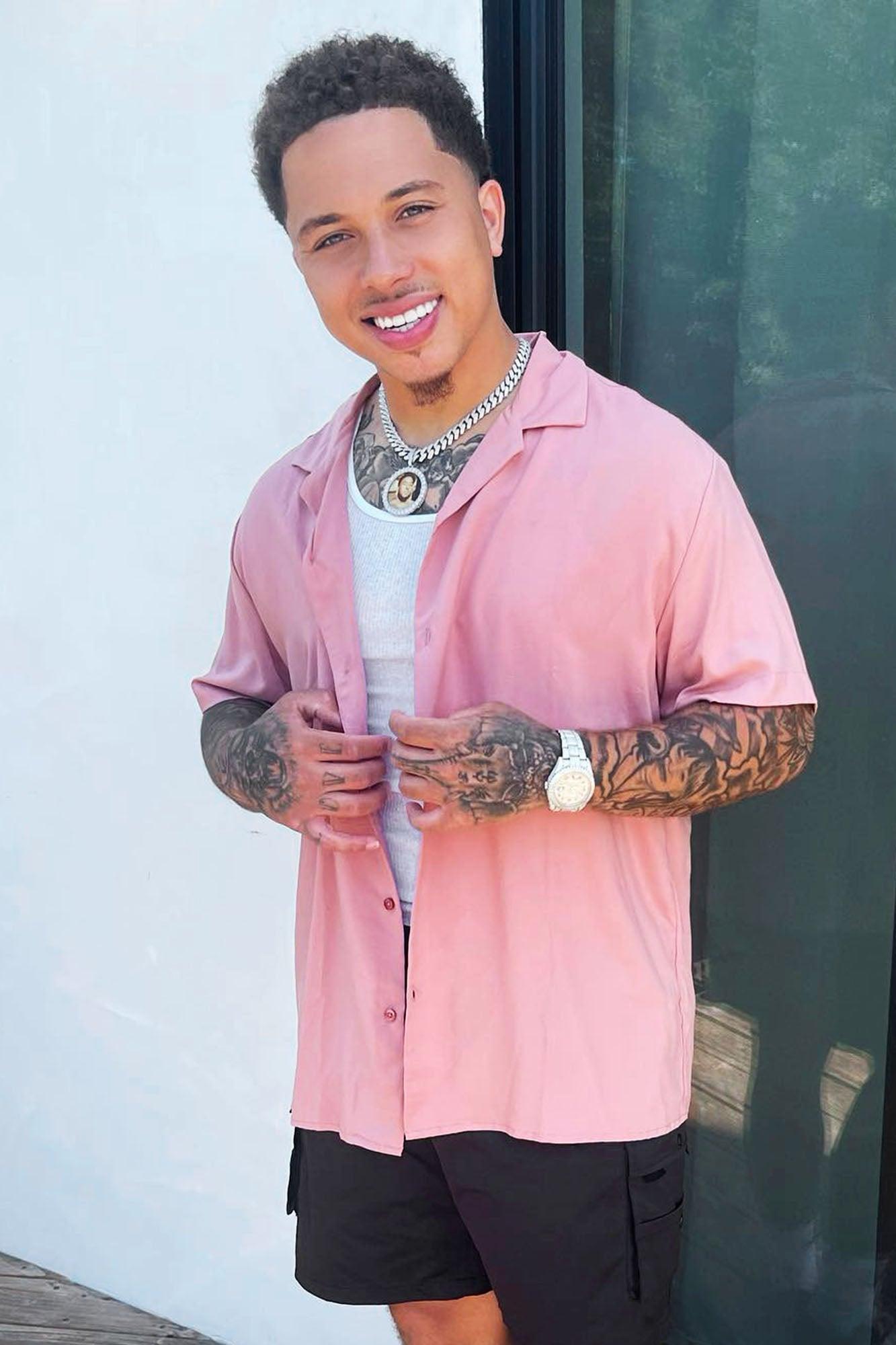 Dawson Relaxed Short Sleeve Cuban Collar Shirt - Mauve Product Image