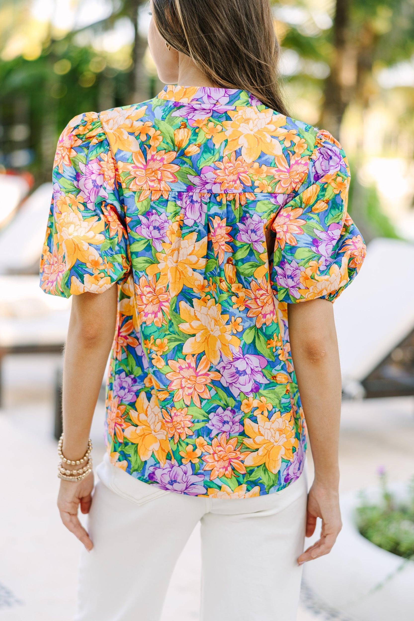 Moving Forward Blue Floral Blouse Female Product Image