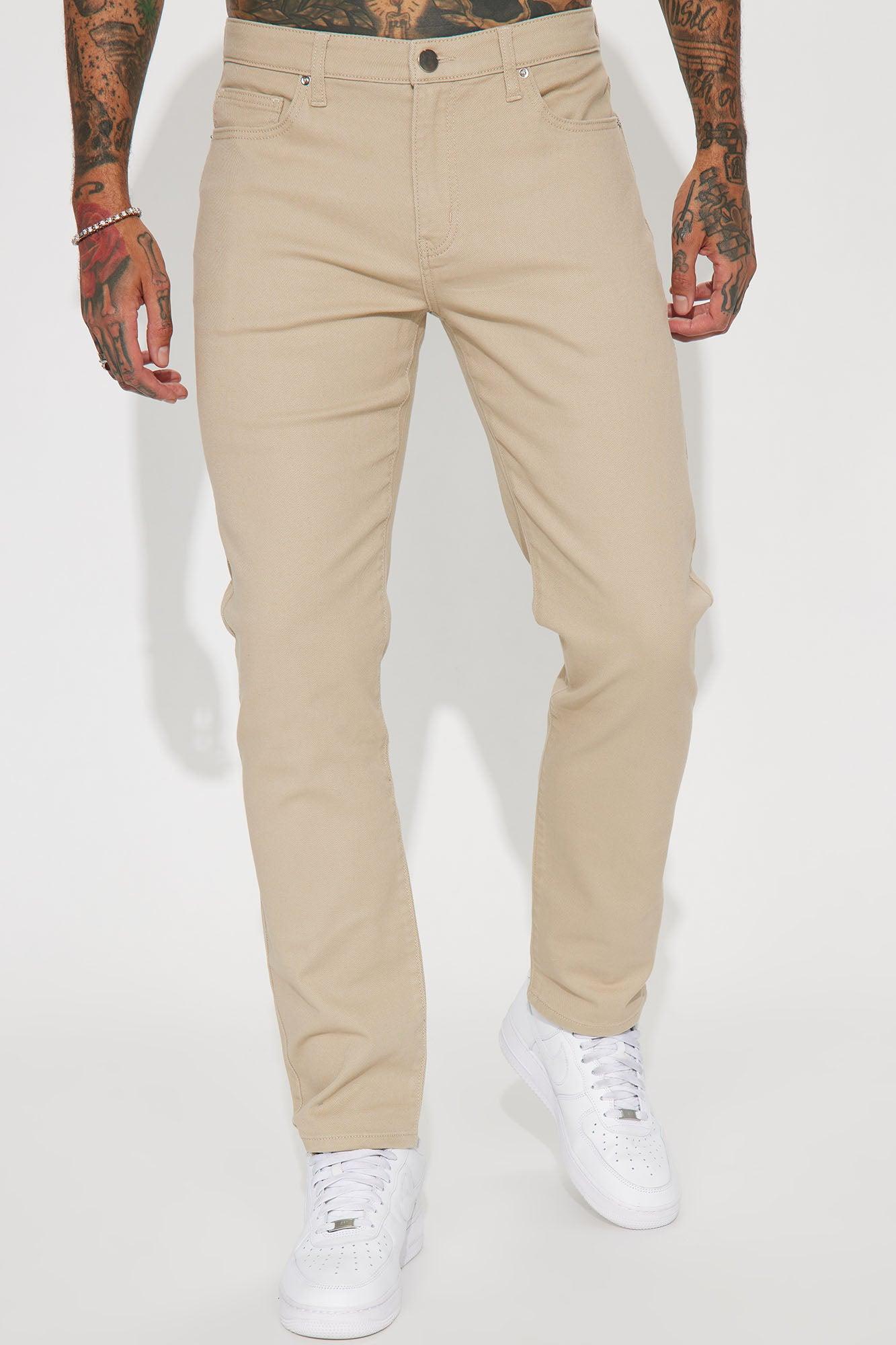 Mike Straight Taper Jeans - Khaki Product Image