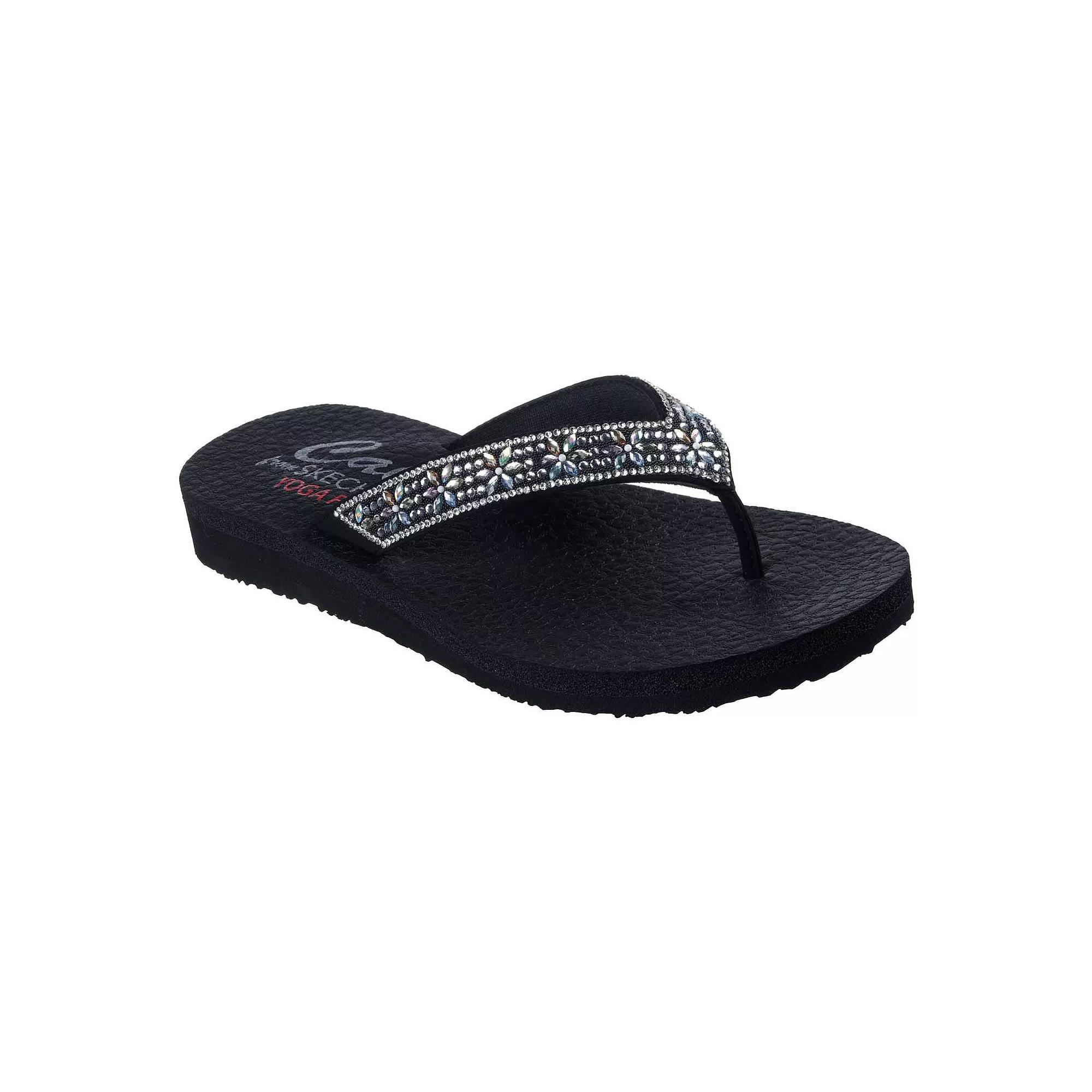 Skechers Cali® Meditation Evening Shine Women's Thong Sandals, Size: 6, Black Team Product Image