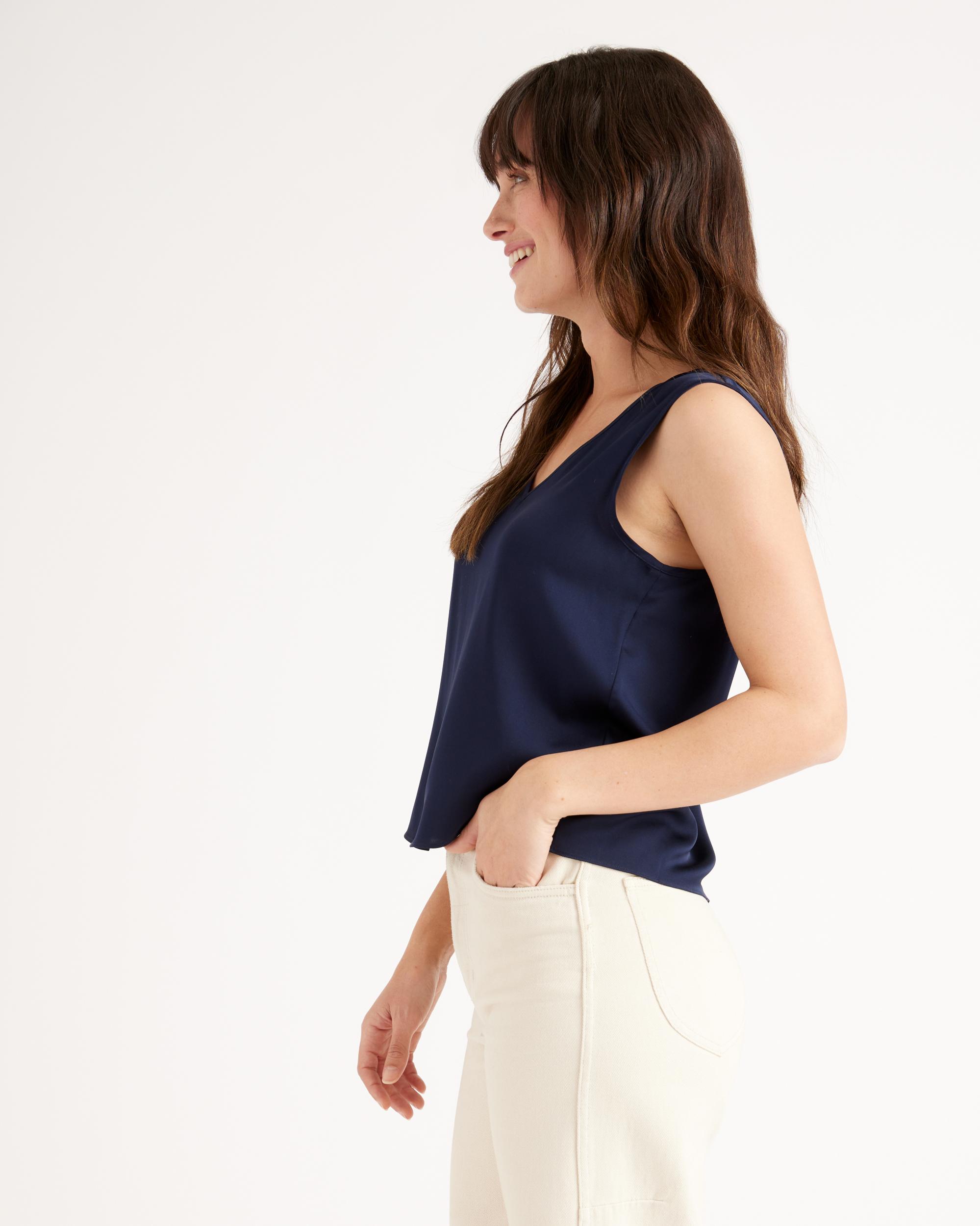 Quince | Women's 100% Washable Silk Stretch Tank Top Size XL Product Image