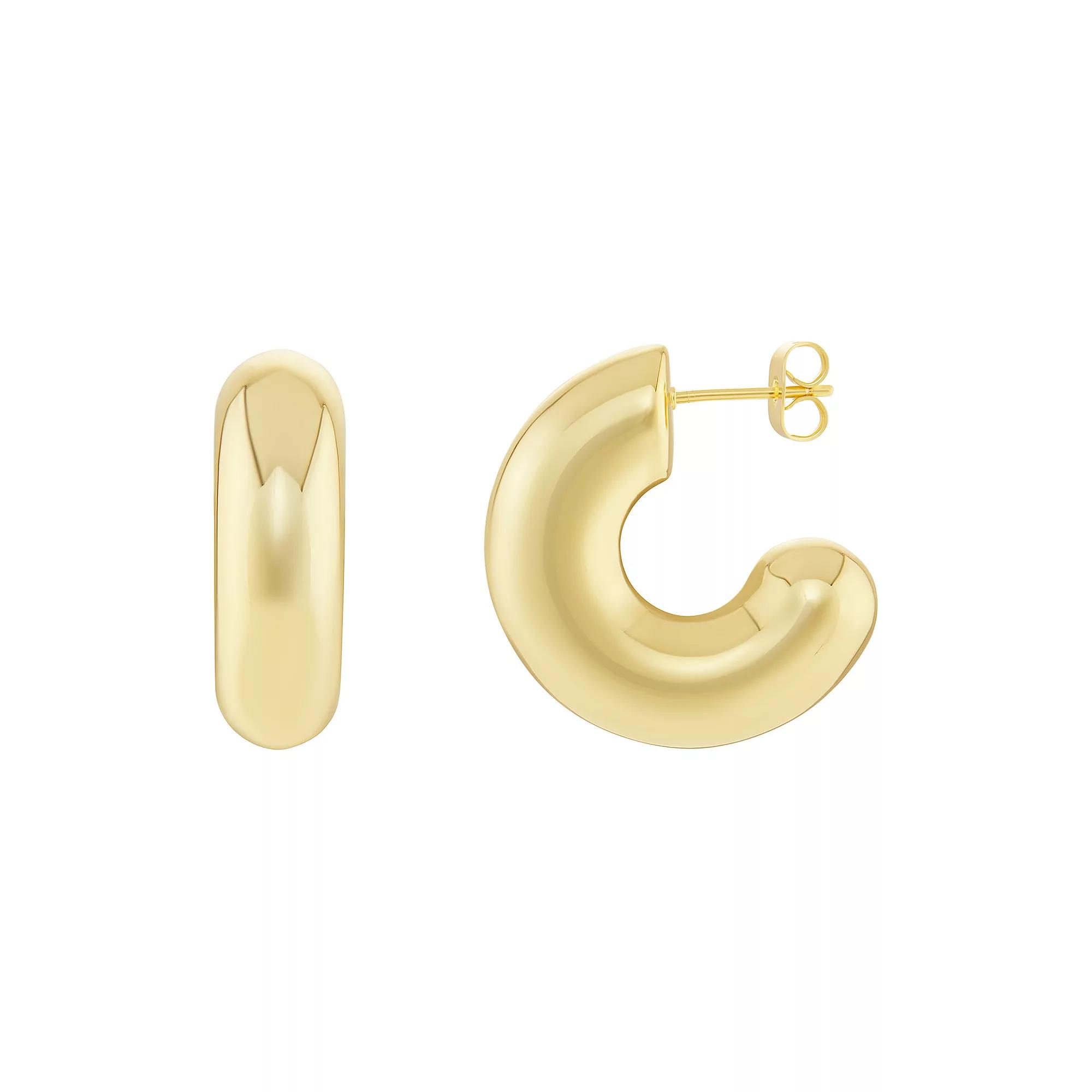 PRIMROSE Polished Chunky C-Hoop Earrings, Women's, Gold Tone Product Image