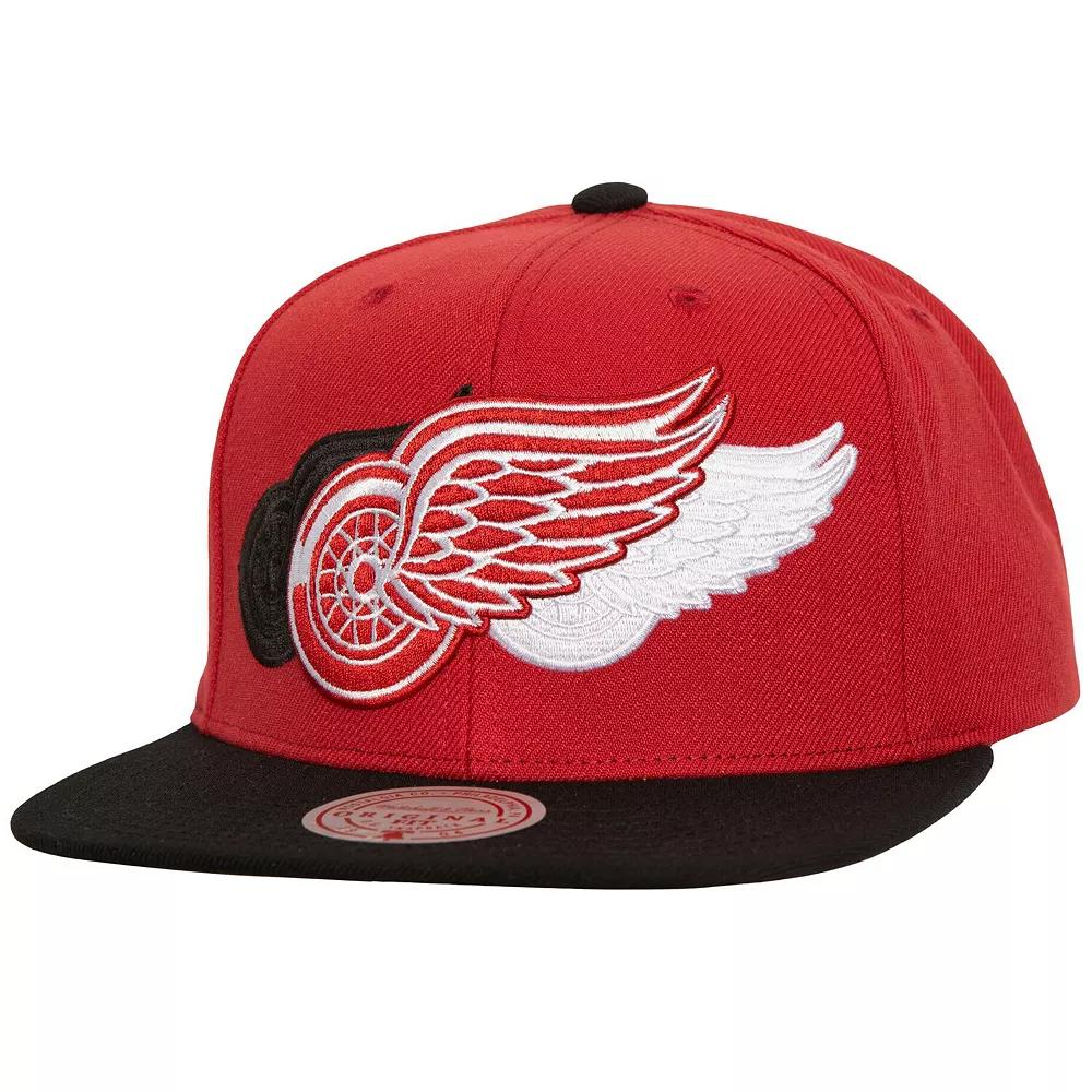 Men's Mitchell & Ness Red Detroit Red Wings Soul Triple Up Snapback Hat Product Image