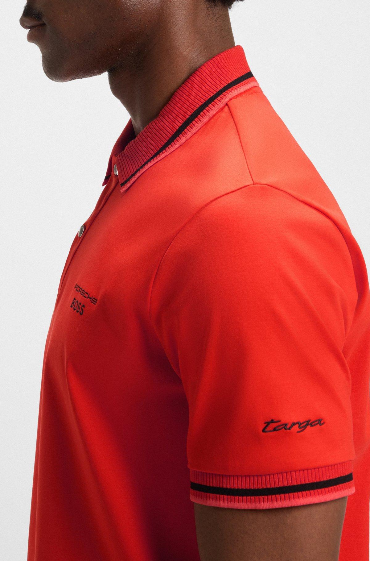 BOSS - Porsche x BOSS polo shirt in cotton with moisture control - Dark Orange Product Image