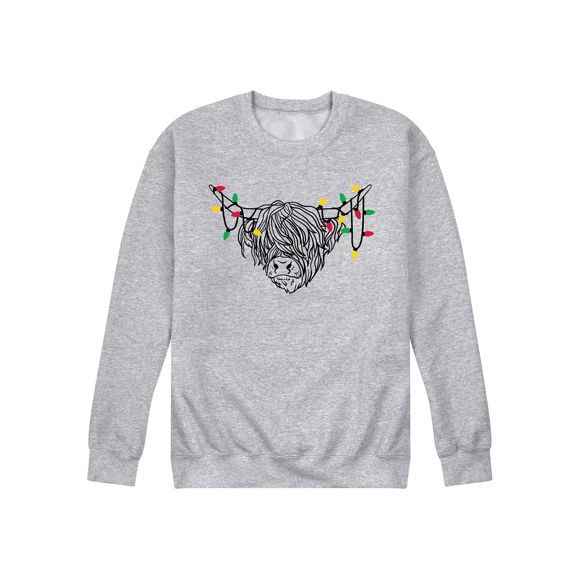Men's Christmas Highland Cow Sweatshirt,  Product Image