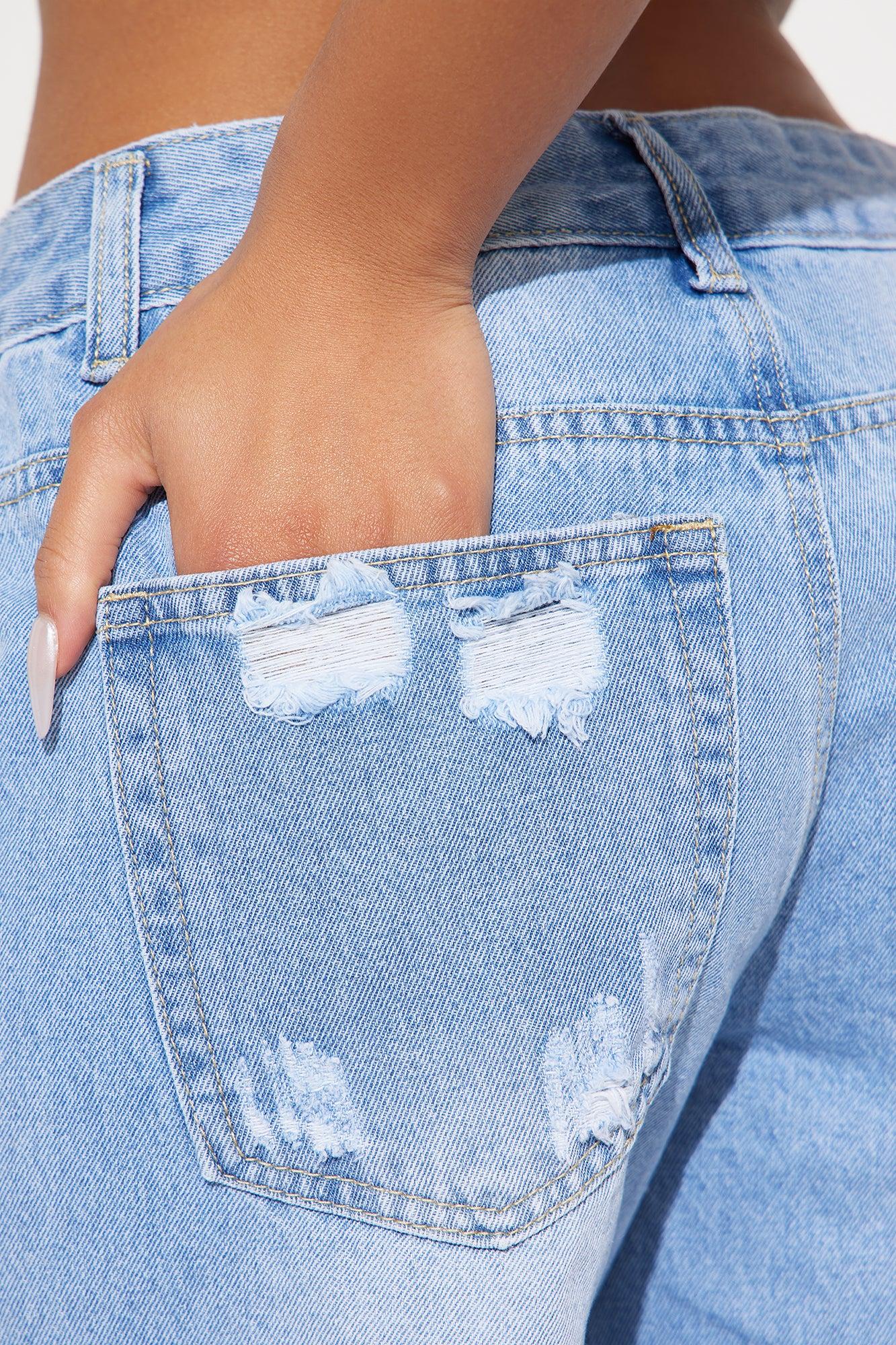 Laurali Ripped Denim Jorts - Light Wash Product Image