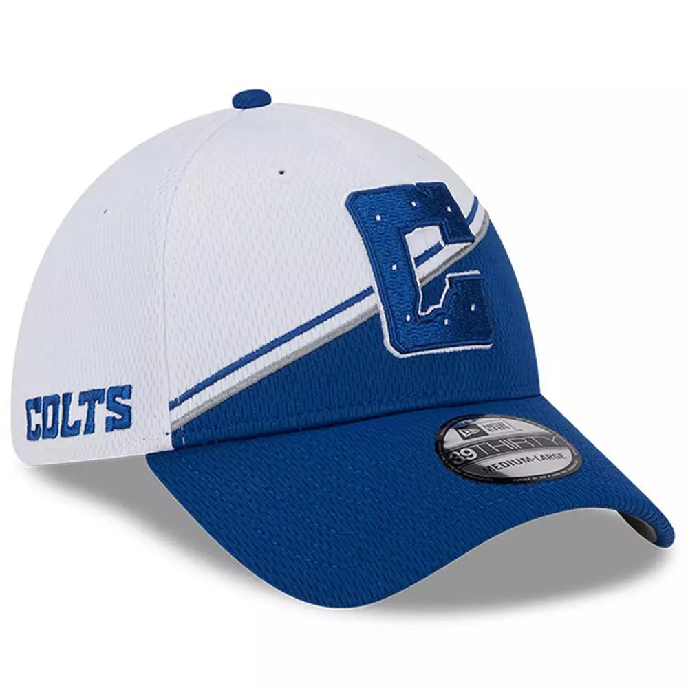 Men's New Era  White/Royal Indianapolis Colts 2023 Sideline 39THIRTY Flex Hat, Size: Medium/Large Product Image