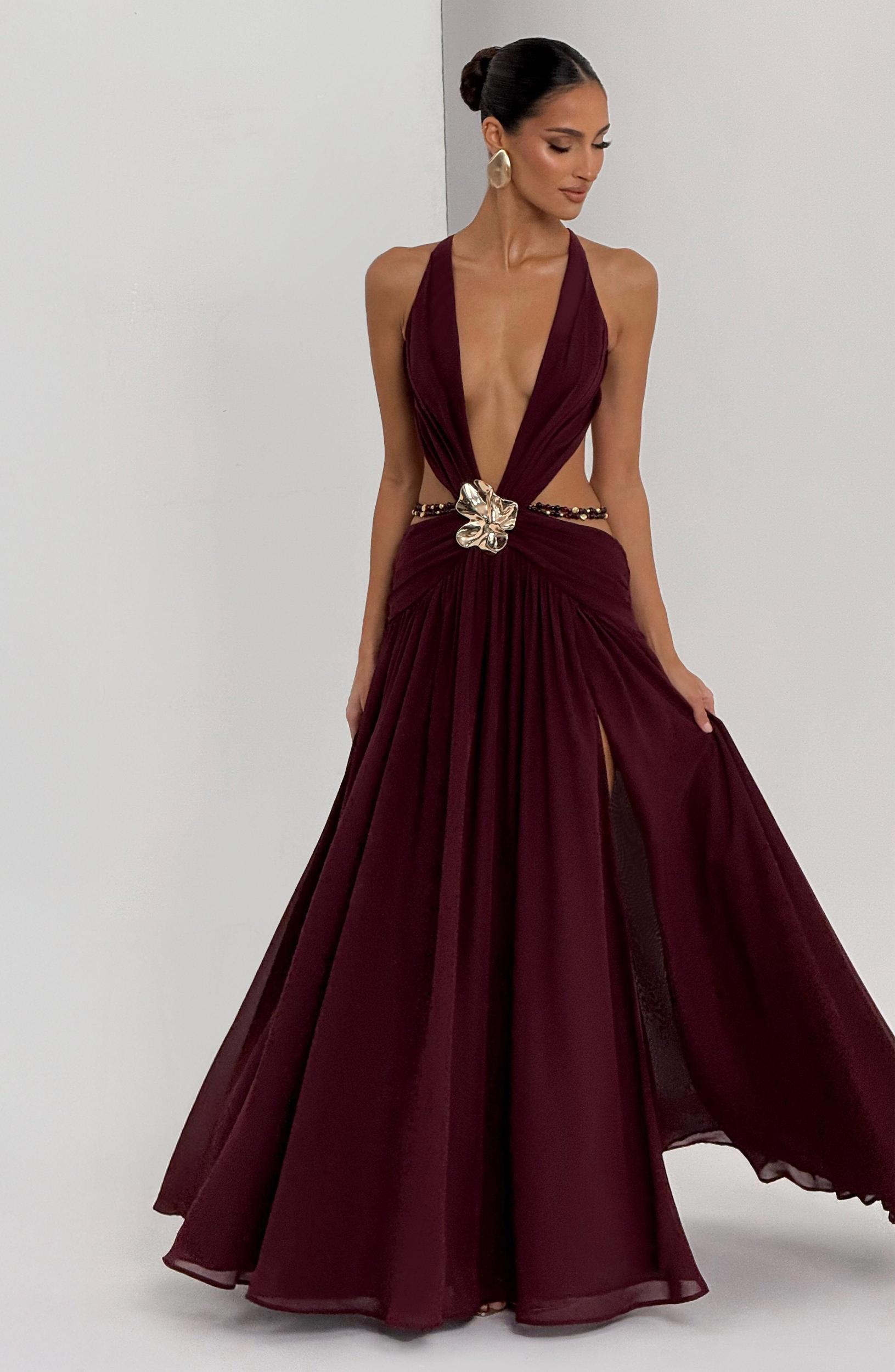 Indianna Maxi Dress - Cherry Lacquer Product Image