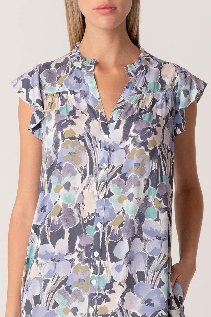 Floral Flutter Sleeve Mini Dress Product Image