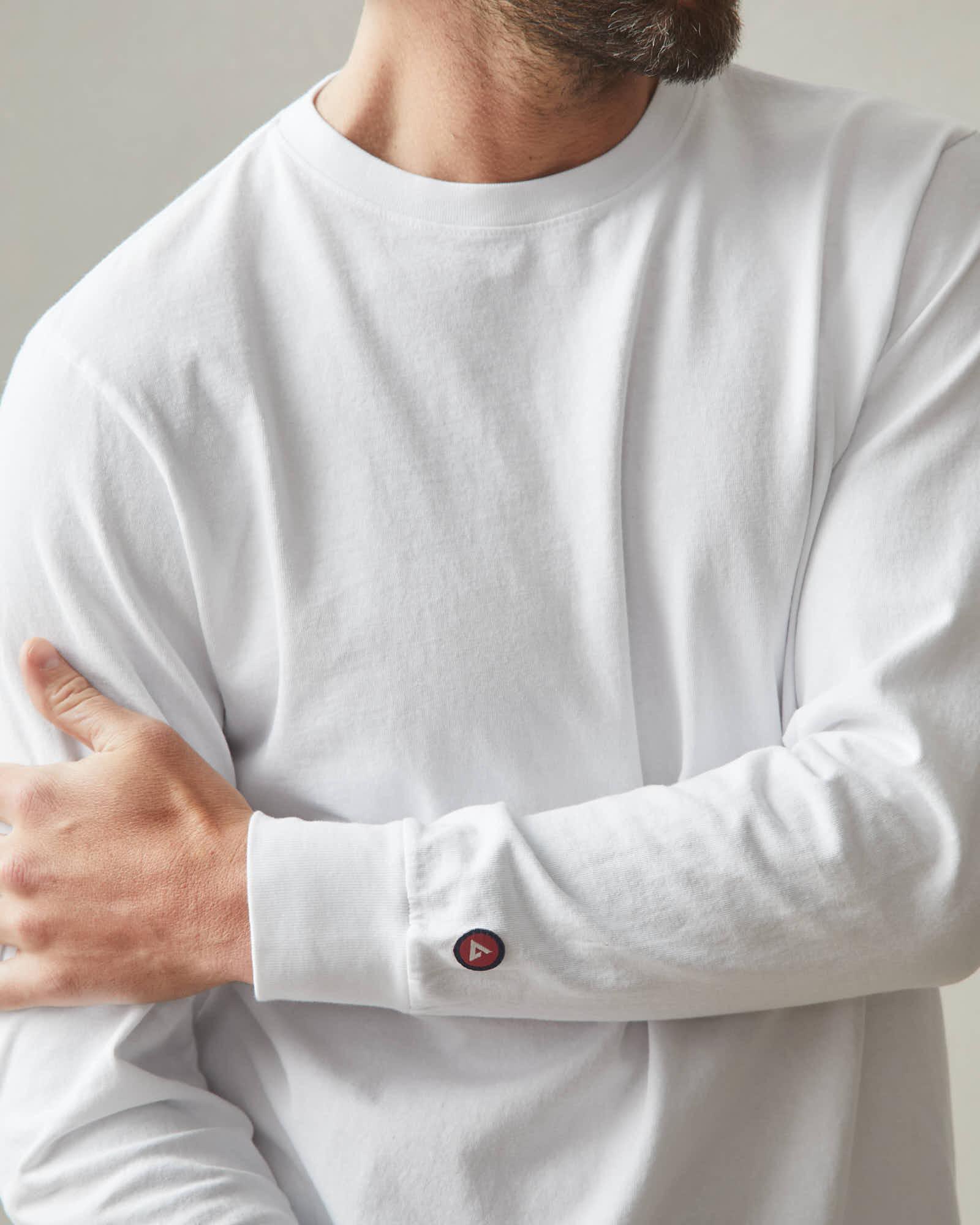 Men's Vintage Crew Long Sleeve Tee - White Male Product Image