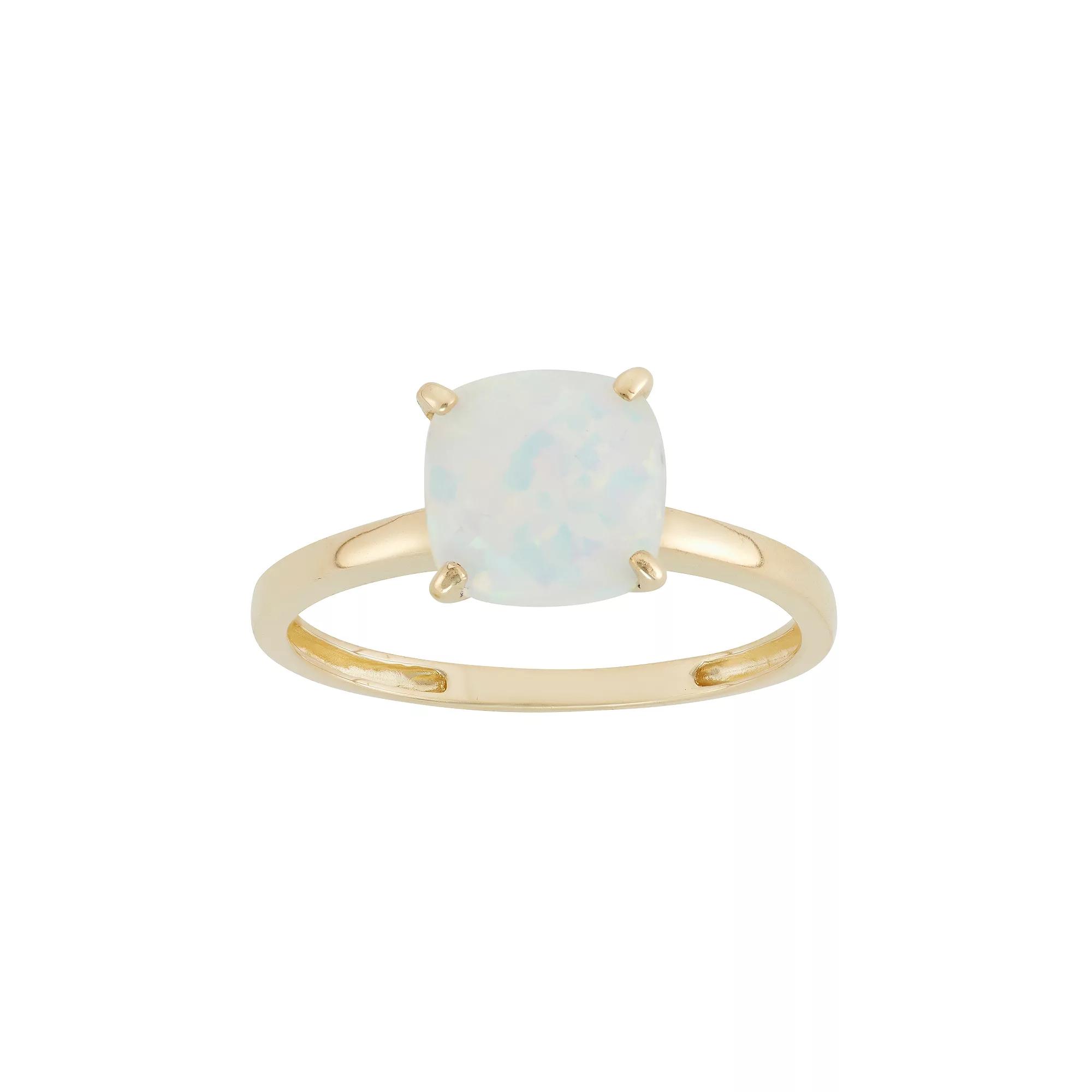 Designs by Gioelli Lab-Created Opal 10k Gold Ring, Women's, Size: 5, White Product Image