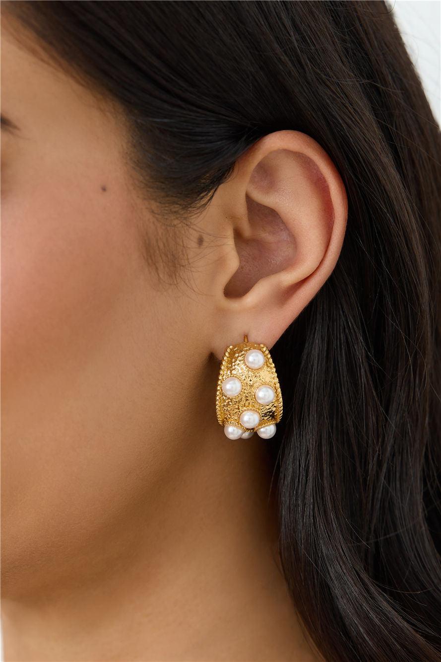 18k Gold Plated Cleo Earrings Gold Product Image