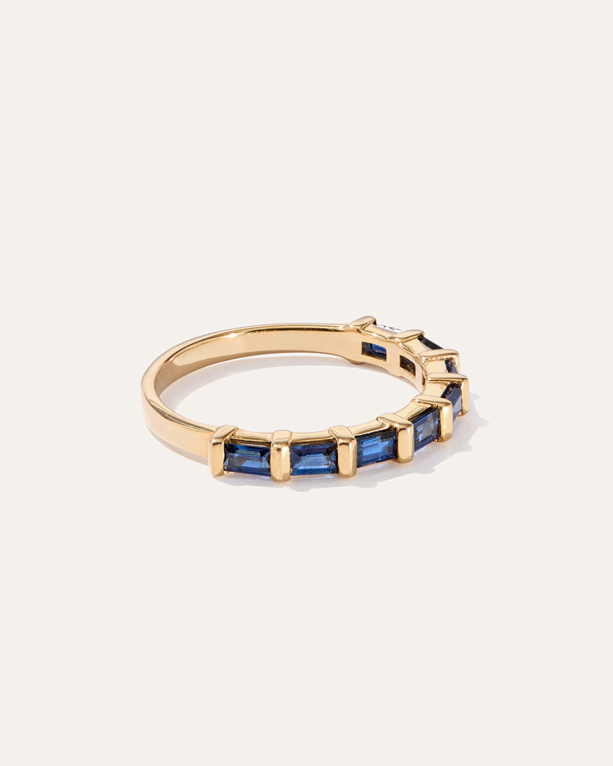 Quince | Women's 14K Gold Gemstone Baguette Bar Band Rings Product Image
