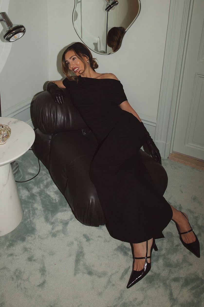 Soft Line Draped Maxi Dress Product Image