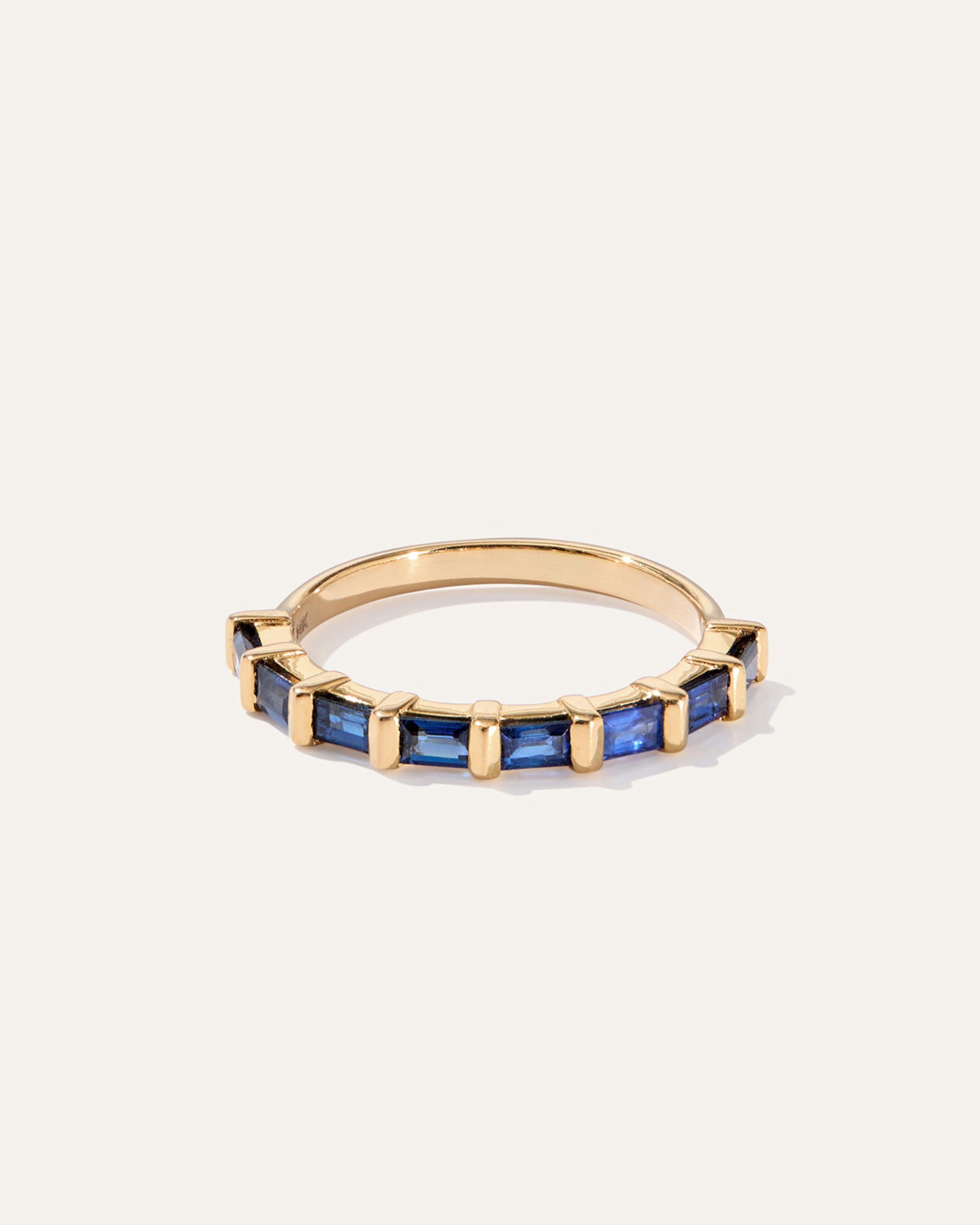 Quince | Women's 14K Gold Gemstone Baguette Bar Band Rings Product Image